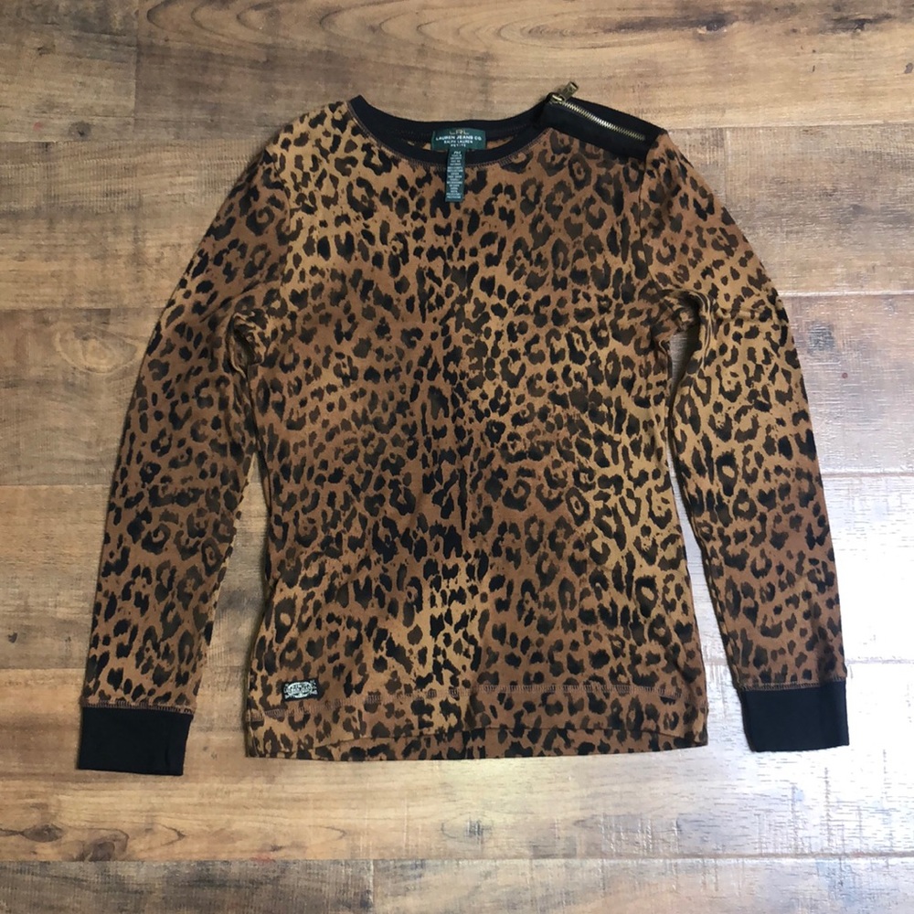 Ralph Laurensweater w/ left shoulder zipper & black elbow patches